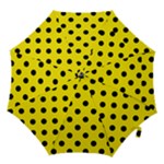 Polka Dots - Black on Canary Yellow Hook Handle Umbrella (Small)
