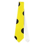 Polka Dots - Black on Canary Yellow Necktie (One Side)