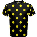 Polka Dots - Canary Yellow on Black Men s Cotton Tee