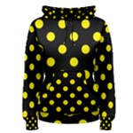Polka Dots - Canary Yellow on Black Women s Pullover Hoodie