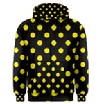 Polka Dots - Canary Yellow on Black Men s Zipper Hoodie