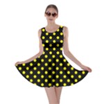 Polka Dots - Canary Yellow on Black Skater Dress