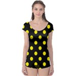 Polka Dots - Canary Yellow on Black Boyleg Leotard (Ladies)