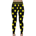 Polka Dots - Canary Yellow on Black Yoga Leggings