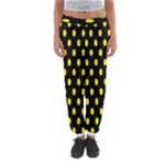 Polka Dots - Canary Yellow on Black Women s Jogger Sweatpants