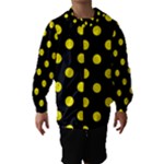 Polka Dots - Canary Yellow on Black Hooded Wind Breaker (Kids)