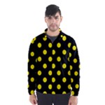 Polka Dots - Canary Yellow on Black Wind Breaker (Men)