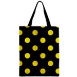 Polka Dots - Canary Yellow on Black Zipper Classic Tote Bag