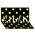 Polka Dots - Canary Yellow on Black #1 DAD 3D Greeting Card (8x4)