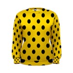 Polka Dots - Black on Gold Yellow Women s Sweatshirt