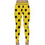 Polka Dots - Black on Gold Yellow Yoga Leggings
