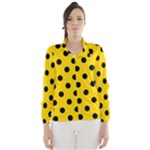 Polka Dots - Black on Gold Yellow Wind Breaker (Women)