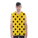 Polka Dots - Black on Gold Yellow Men s Basketball Tank Top