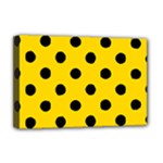 Polka Dots - Black on Gold Yellow Deluxe Canvas 18  x 12  (Stretched)