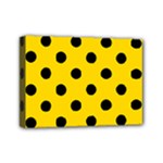 Polka Dots - Black on Gold Yellow Mini Canvas 7  x 5  (Stretched)