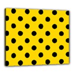 Polka Dots - Black on Gold Yellow Canvas 24  x 20  (Stretched)