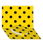 Polka Dots - Black on Gold Yellow Circle Bottom 3D Greeting Card (7x5)