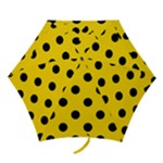 Polka Dots - Black on Gold Yellow Mini Umbrella