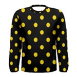 Polka Dots - Gold Yellow on Black Men s Long Sleeve T-shirt