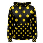 Polka Dots - Gold Yellow on Black Women s Pullover Hoodie
