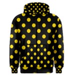 Polka Dots - Gold Yellow on Black Men s Zipper Hoodie