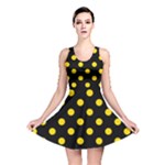 Polka Dots - Gold Yellow on Black Reversible Skater Dress