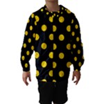 Polka Dots - Gold Yellow on Black Hooded Wind Breaker (Kids)