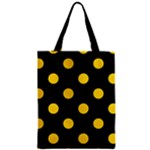 Polka Dots - Gold Yellow on Black Zipper Classic Tote Bag