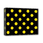 Polka Dots - Gold Yellow on Black Deluxe Canvas 14  x 11  (Stretched)