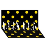 Polka Dots - Gold Yellow on Black BEST BRO 3D Greeting Card (8x4)