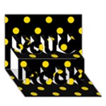 Polka Dots - Gold Yellow on Black You Rock 3D Greeting Card (7x5)