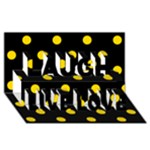Polka Dots - Gold Yellow on Black Laugh Live Love 3D Greeting Card (8x4)