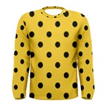 Polka Dots - Black on Banana Yellow Men s Long Sleeve T-shirt