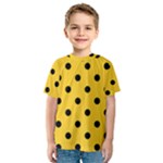 Polka Dots - Black on Banana Yellow Kid s Sport Mesh Tee
