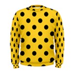 Polka Dots - Black on Banana Yellow Men s Sweatshirt