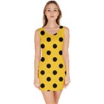 Polka Dots - Black on Banana Yellow Bodycon Dress