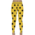 Polka Dots - Black on Banana Yellow Yoga Leggings
