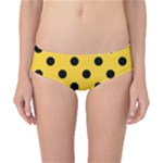 Polka Dots - Black on Banana Yellow Classic Bikini Bottoms