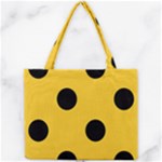 Polka Dots - Black on Banana Yellow Mini Tote Bag
