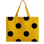 Polka Dots - Black on Banana Yellow Zipper Mini Tote Bag