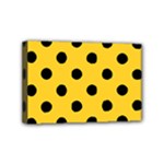 Polka Dots - Black on Banana Yellow Mini Canvas 6  x 4  (Stretched)