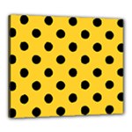 Polka Dots - Black on Banana Yellow Canvas 24  x 20  (Stretched)