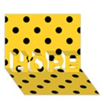 Polka Dots - Black on Banana Yellow HOPE 3D Greeting Card (7x5)