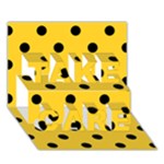 Polka Dots - Black on Banana Yellow TAKE CARE 3D Greeting Card (7x5)
