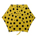 Polka Dots - Black on Banana Yellow Mini Umbrella