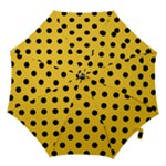 Polka Dots - Black on Banana Yellow Hook Handle Umbrella (Small)