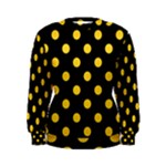 Polka Dots - Banana Yellow on Black Women s Sweatshirt