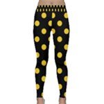 Polka Dots - Banana Yellow on Black Yoga Leggings