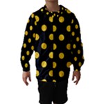 Polka Dots - Banana Yellow on Black Hooded Wind Breaker (Kids)