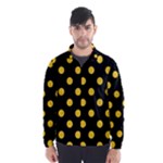 Polka Dots - Banana Yellow on Black Wind Breaker (Men)